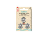 3 Annäh-Druckknöpfe MS silberfarbig VENO - 21 mm - 210117
